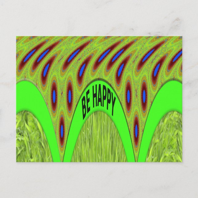 Var Lycklig Colorful Polka Dot Motif Gift Vykort (Framsida)