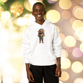 Var Lycklig jul Elf Boy's Hoodie T Shirt