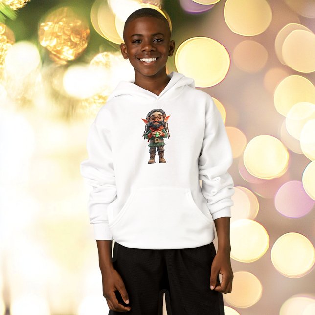 Var Lycklig jul Elf Boy's Hoodie T Shirt (Skapare uppladdad)