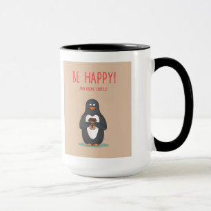 Var lycklig och drinkkaffe mugg