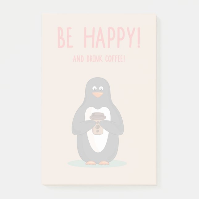Var lycklig och drinkkaffe post-it block (Framsida)