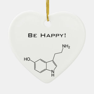 Var lycklig! Serotonin Julgransprydnad Keramik