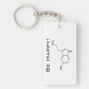 Var lycklig! Serotonin Nyckelring