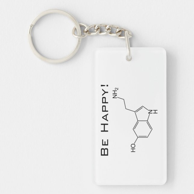 Var lycklig! Serotonin Nyckelring (Framsidan)