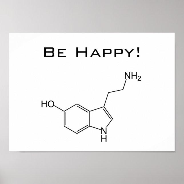 Var Lycklig! Serotonin Poster (Framsidan)