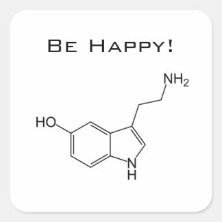 Var Lycklig! Serotonin Sticker Fyrkantigt Klistermärke