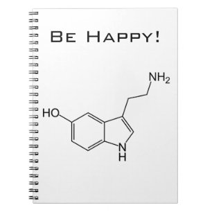 Var lycklig! Serotoninanteckningsbok Anteckningsbok Med Spiral