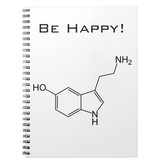 Var lycklig! Serotoninanteckningsbok Anteckningsbok Med Spiral (Framsidan)