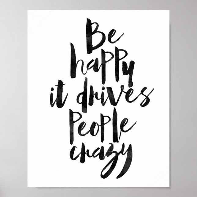 Var Lycklig som driver folk Crazy Poster (Framsidan)