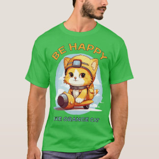 Var Lycklig som Orange Katt T Shirt