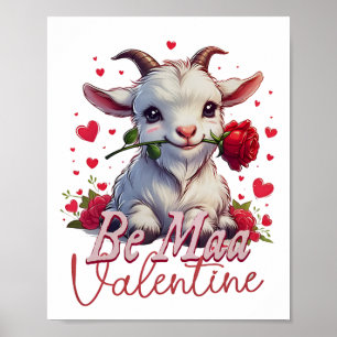 Var Maa Valentine Goat Heart Cute Goat Lycklig Val Poster