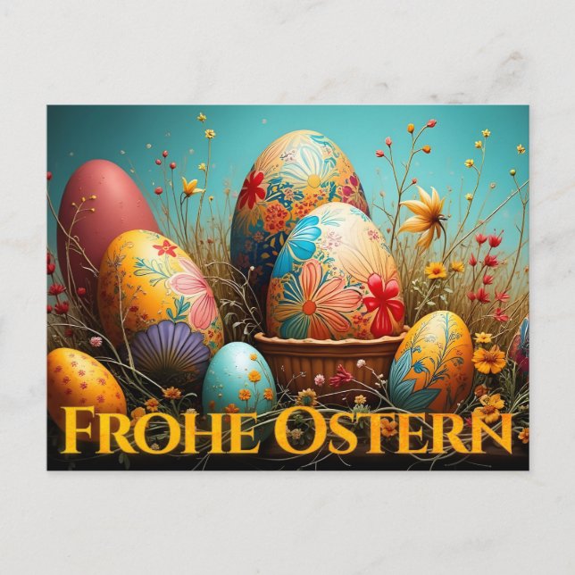 Vår magi med påskägg helg vykort (Framsida)