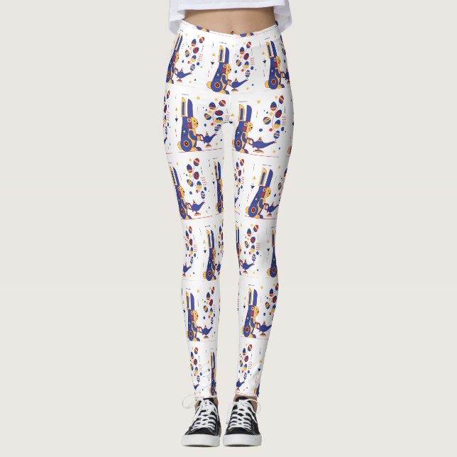 Vår magi till påskmönster leggings (Framsida)