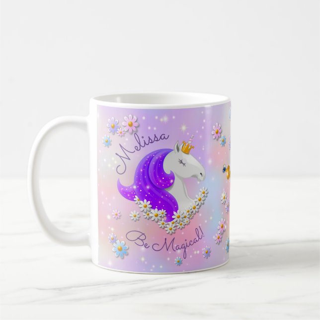 Var Magic Lila Unicorn Princess Gnistra Kaffemugg (Vänster)
