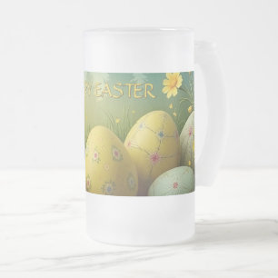 Vår Magic med Påskägg i Flowers Sea Frostat Ölglas