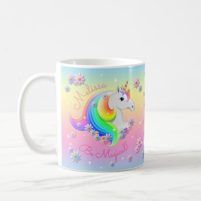 Var Magic Rainbow Unicorn Princess Gnistra Kaffemugg (Vänster)