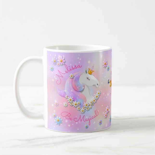 Var Magic Rosa Unicorn Princess Gnistra Kaffemugg (Vänster)