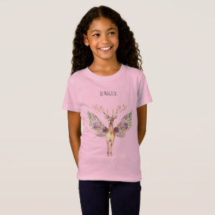 Var Magisk Hjort Lila Vingar T Shirt