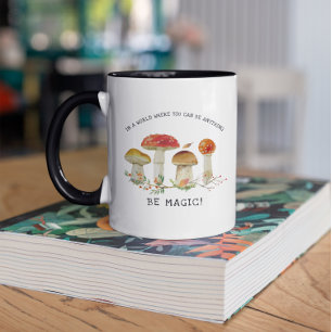 Var magisk Illustrationer av vattenfärgssvampar Mugg