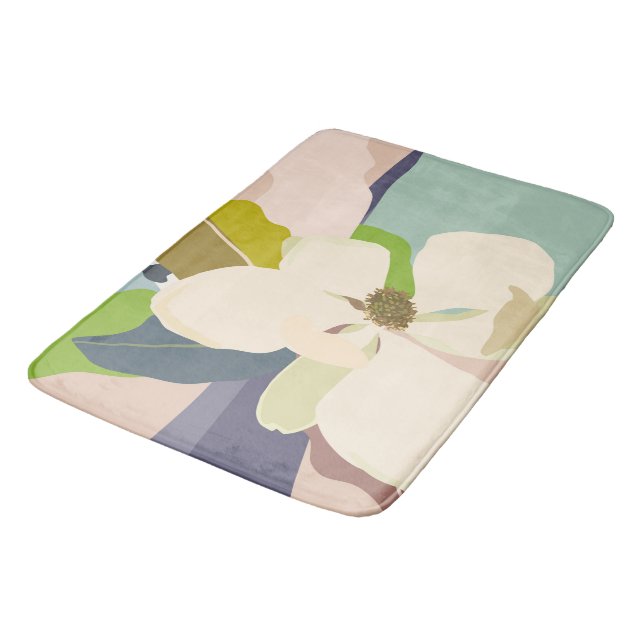 Vår Magnolia Färg Blocks Florist Badrumsmatta (Vinklad)