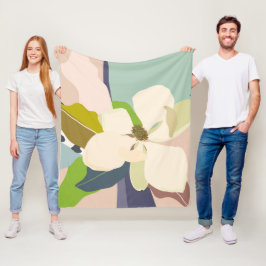Vår Magnolia Färg Blocks Florist Fleecefilt
