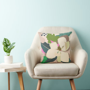 Vår Magnolia Färg Blocks Florist Kudde