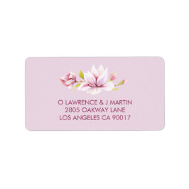 Vår Magnolias Blommigt Vattenfärg Adressetikett