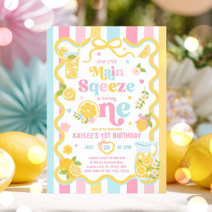 Vår Main Squeeze Lemon 1-års födelsedagsfest Inbjudningar