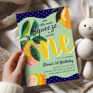 Vår Main Squeeze' Whimsical Lemon 1-årsfest Inbjudningar