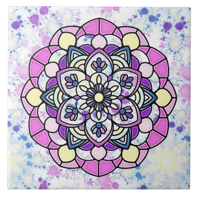 Vår Mandala A Ceramic Tile Kakelplatta (Framsidan)
