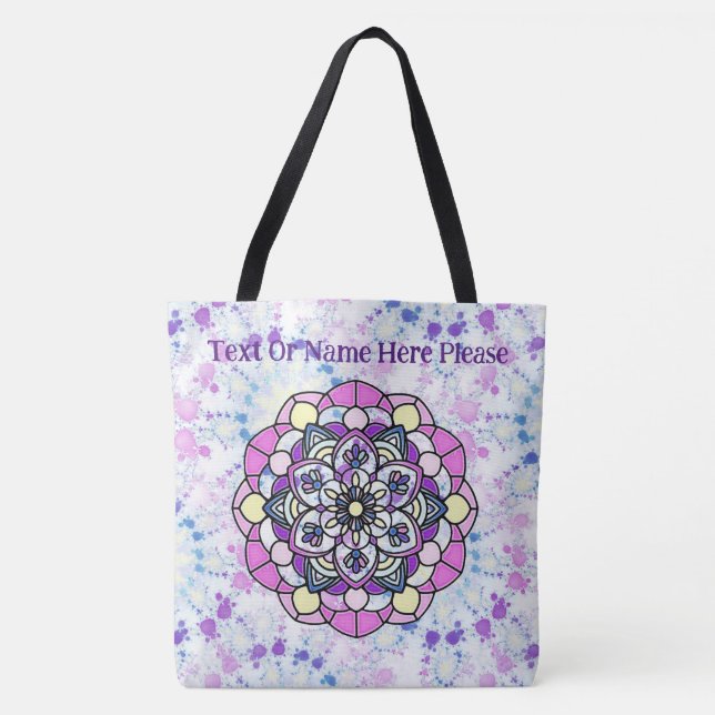 Vår Mandala All-over-Print Tote, Shoulder Tote Tygkasse (Framsida)