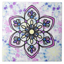 Vår Mandala B Ceramic Tile