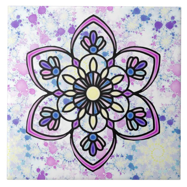 Vår Mandala B Ceramic Tile Kakelplatta (Framsidan)
