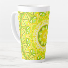 Vår Mandala Blommig Grön Gul Boho Kaffe