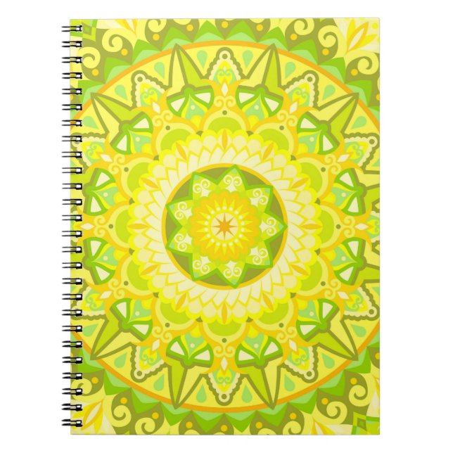 Vår Mandala Boho Välbefinnande Skrivande Ljus Ener Anteckningsbok (Framsidan)