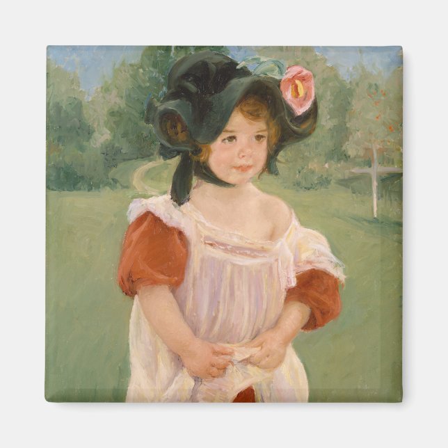 Vår: Margot står i en Garden | Mary Cassatt Magnet (Framsidan)