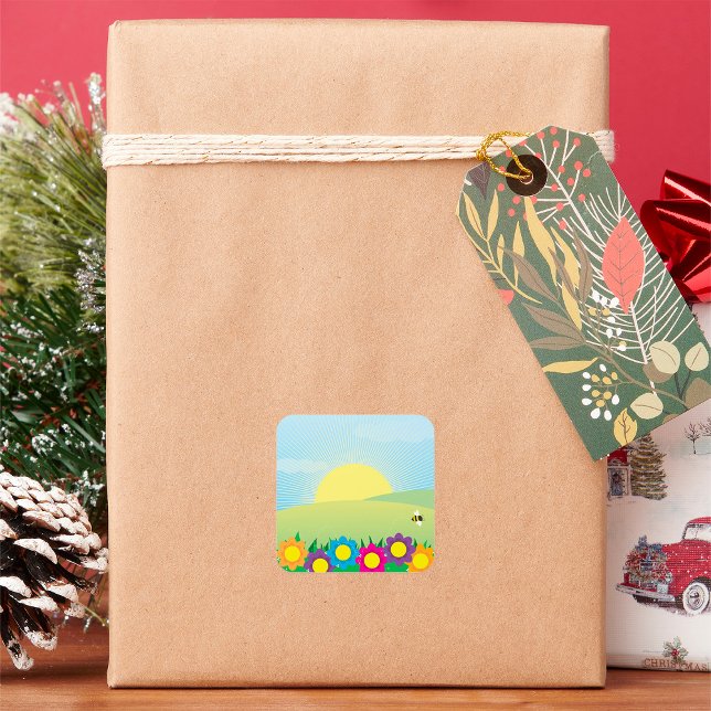 Vår Meadow Fyrkantigt Klistermärke (Skapare uppladdad)