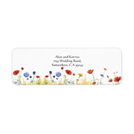 Vår Meadow Wildblommor Returadress Etikett