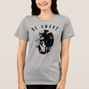 "Var Medveten", svart, humoristiskt, inspirerande T Shirt