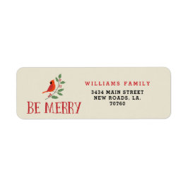 Var Merry Cardinal-jul Returadress Etikett