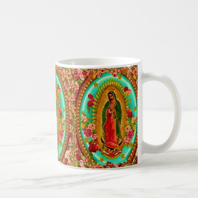 Vår mexikanska Dam Guadalupe Saint Virgin Mary Kaffemugg (Höger)