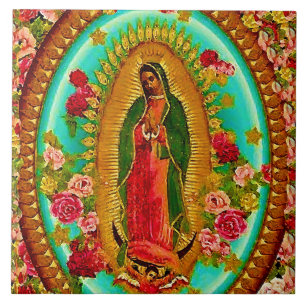 Vår mexikanska Dam Guadalupe Saint Virgin Mary Kakelplatta