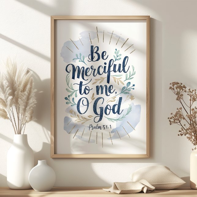 Var mig nådig, o Gud Psalm 51:1 Skriftkonst  Poster (Skapare uppladdad)