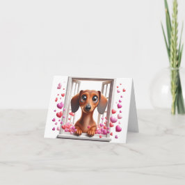 Var Min Alla hjärtans dag Dachshund-kort Kort