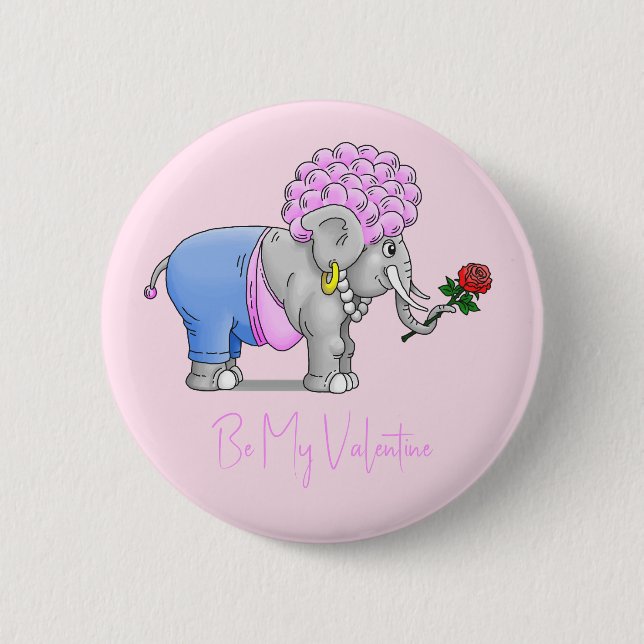 Var min Alla hjärtans dag elefant Knapp (Framsida)