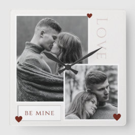 Var min Alla hjärtans dag Ett foto Kärlek Fyrkantig Klocka