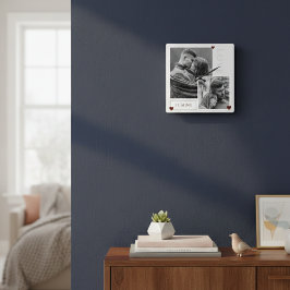 Var min Alla hjärtans dag Ett foto Kärlek Fyrkantig Klocka