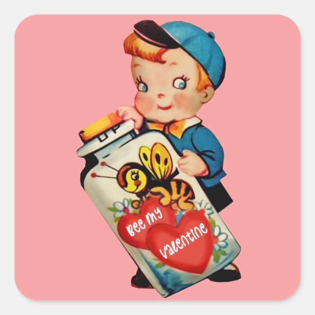 Var Min Alla hjärtans dag Fyrkantigt Klistermärke (Framsida)