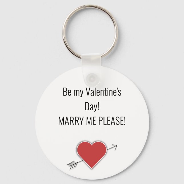 Var min Alla hjärtans dag! MARRY MIG SNART! Nyckel Nyckelring (Framsida)
