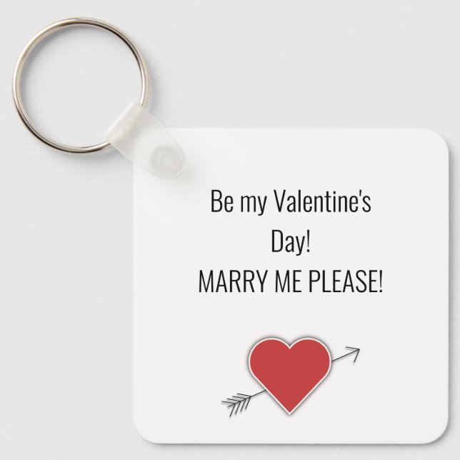 Var min Alla hjärtans dag! MARRY MIG SNART! Nyckel Nyckelring (Framsida)